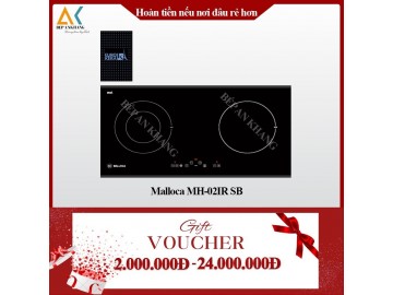 Bếp điện từ 2 vùng nấu kết hợp Malloca MH-02IR SB - Lắp Ráp Tại Việt Nam
